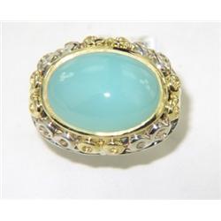 Charles Krypell Gold/Silver Chalcedony Ring