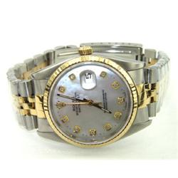 Rolex 18K Gold / Stainless Steel Diamond Mens Watch