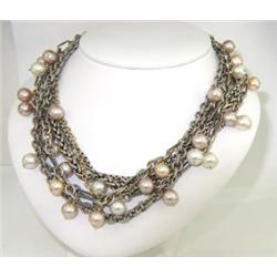 David Yurman Silver / 18K Yellow Gold Pearl Necklace