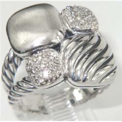 David Yurman Silver Diamond Ring