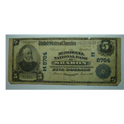 1902 National currency $5  Sharon PA Mcdowell National  VG