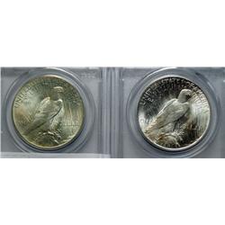 1923 PCGS62 and 1925 Peace $  PCGS64