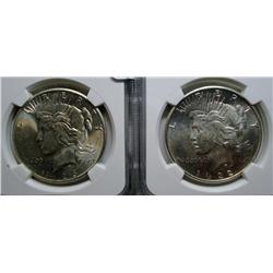 1922S and 1926 Peace $  NGC63
