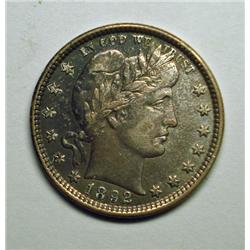 1892 Barber  quarter undipped natural toned XF45