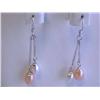 Image 1 : Dangling Pearl and Silver Earrings