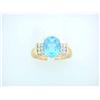 Image 1 : 14k Yellow Gold with Topaz and Diamonds