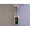 Image 1 : 18k White Gold Necklace with Tourmaline and Diamonds