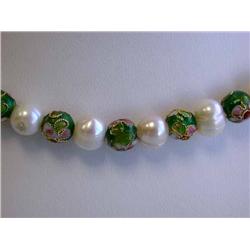 Pearl and Enamel Necklace