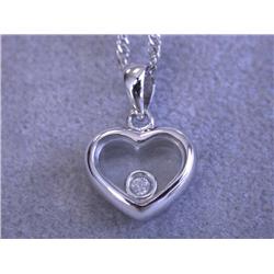 14k White Gold Necklace with Diamonds