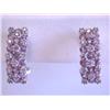 Image 2 : 14k Gold Earrings with Diamonds and Pink Gemstone