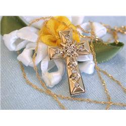 Gold Necklace with Cross Pendant