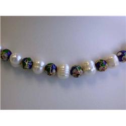 Pearl and Enamel Necklace