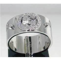 Gucci 18K White Gold Diamond Ring.
