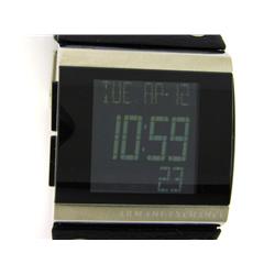 A|X Armani Exchange Watch, Men's Black Leather Strap AX1066