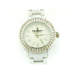 Peugeot White Acrylic Crystal Watch