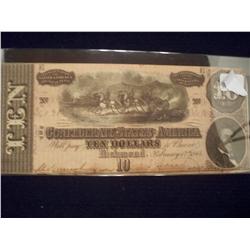 1864 $10 Confederate Note