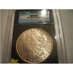 1886 Morgan Silver Dollar,Graded SNGA MS-66