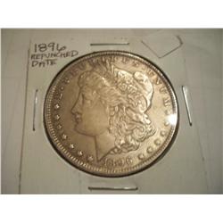 1896 Repunched Date Silver Morgan Dollar High Grade
