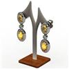 Image 1 : Citrine 3.40 ctw Diamond Dangling Earring 14k W/Y Gold