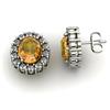 Image 1 : Genuine 3.04 ctw Citrine & Diamond Earring 14kt White or Yellow Gold 4.98g
