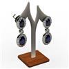 Image 1 : Sapphire 4.12 ctw Diamond Dangling Earring 18k W/Y Gold