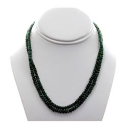 Natural Emerald Round  Beads Necklace w/brass clasp