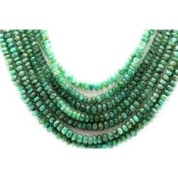 Natural Emerald Round  Beads Necklace w/brass clasp