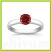 Image 1 : Genuine 0.55 ctw Ruby Solitaire Ring 14kt Gold-White