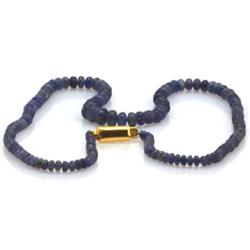 Natural Tanzanite Smooth Faceted Round Gradual Beads Necklace Gemstone 56.00ctw with brass clasp