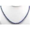 Image 2 : Natural Tanzanite Smooth Faceted Round Gradual Beads Necklace Gemstone 56.00ctw with brass clasp