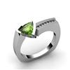 Image 1 : Genuine 1.08 ctw Peridot  Euro Shank & Diamond Ring 10kt White or Yellow Gold 4.85g