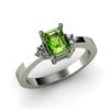 Image 1 : Genuine 0.66 ctw Peridot & Diamond Ring 10kt White or Yellow Gold 4.04g