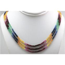 Genuine Designer Multi Color 3 Strand Multi Precious Micro Faceted Roundel 3mm approximate, 112.07ct