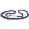 Image 1 : Natural AA Tanzanite Micro Faceted Rondelles Graduated Necklace Gemstone 65.20ctw with brass clasp