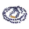 Image 2 : Natural 2Row Tanzanite Smooth Teardrop Beads Stringing Necklace Gemstone 196.15ctw with brass clasp