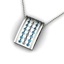 Genuine 0.78 ctw Topaz & Diamond Pendant 14kt White or Yellow Gold 5.04g