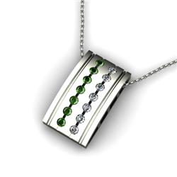 Genuine 0.50 ctw Green Tourmaline & Diamond Pendant 14kt White or Yellow Gold 4.04g