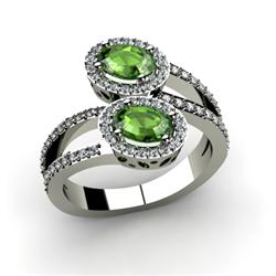 Tourmaline 1.33 ctw & Diamond Ring 18kt W/Y  Gold