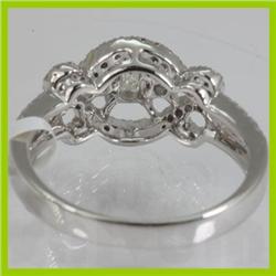 Genuine  0.62 ctw Emerald & Diamond Ring 18KT White Gold