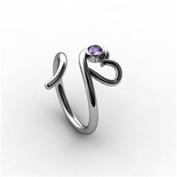 Tanzanite 0.15 ctw Heart Design Ring 18kt W/Y Gold