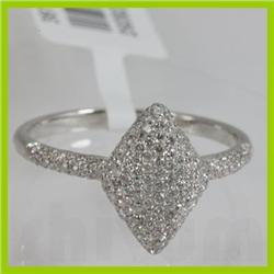 Genuine  0.55 ctw Diamond Ring 18KT White Gold