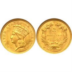 Three-Dollar Gold 1854 NGC MS62