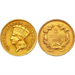 Three-Dollar Gold 1864 MS60 PL