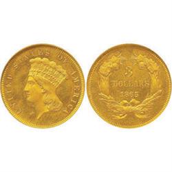 Three-Dollar Gold 1865 NGC MS65