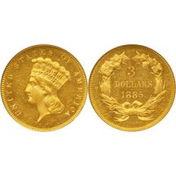 Three-Dollar Gold 1885 PCGS MS63