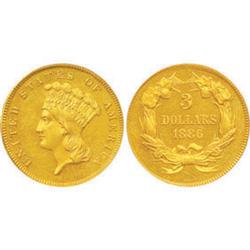 Three-Dollar Gold 1886 PCGS PR63