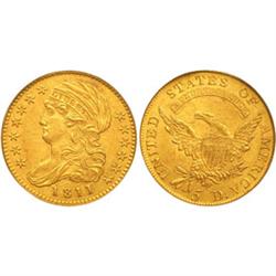 Half Eagles 1811Tall 5 Br 1-A PCGS AU58