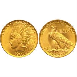 Eagles 1907 No Periods. PCGS MS62