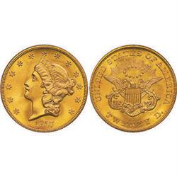Double Eagles 1857-S CentAmer PCGS MS66