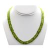 Image 1 : Natural Peridot Round Faceted Beads Necklace w/brass clasp